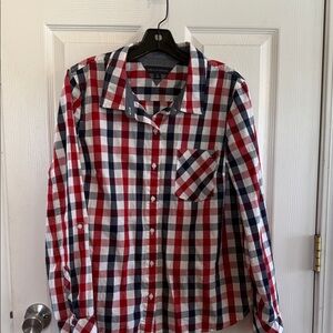 Tommy Hilfiger Red and White Checkered Shirt